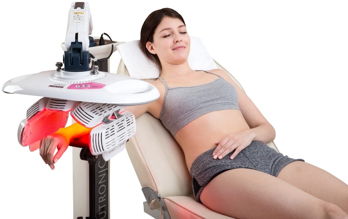 LED light therapy over the abdomen LED light therapy over the abdomen
